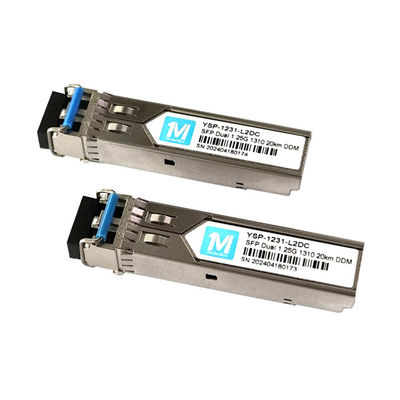 1.25Gデュプレックス 20km 1310nm LCコネクタ 1000BASE SMF 光ファイバーモジュール プラグイン可能なSFPトランシーバー