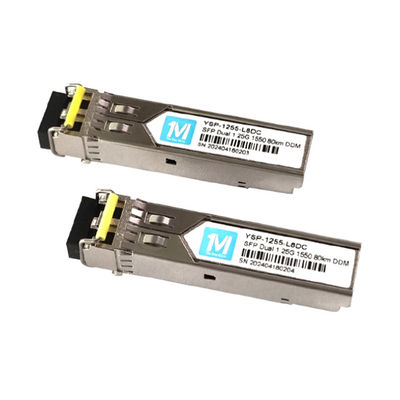1.25Gデュプレックス 80km 1550nm LCコネクタ DDM 1000BASE SMF光ファイバーモジュール プラグイン可能なSFPトランシーバー 3.3V