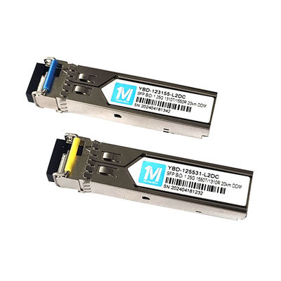 SMFファイバータイプ 1.25G BIDI 20km 1310nm/1550nm LCコネクタ DDM WDM シンプルオプティカルモジュール トランシーバー FTTX用SFPモジュール