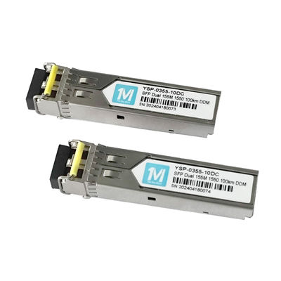 155M デュプレックス 100km 1550nm LCコネクタ DDM 100BASE SMF 光ファイバーモジュール 接続可能なSFPトランシーバー
