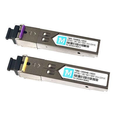 1.25G BIDI SC SMF ファイバー WDM シンプル オプティカル モジュール SFP トランシーバー 120km 1490nm/1550nm