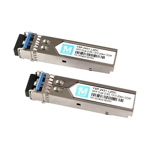 DDMIサポート 2.5Gデュプレックス 20km 1310nm LCコネクタ 光ファイバーモジュール 接続可能な SFPトランシーバー 長距離 FTTX