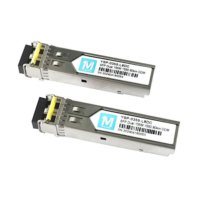 3 155M デュプレックス 80km 1550nm LCコネクタ DDM 100BASE SMF 光ファイバーモジュール プラグイン可能なSFPトランシーバー
