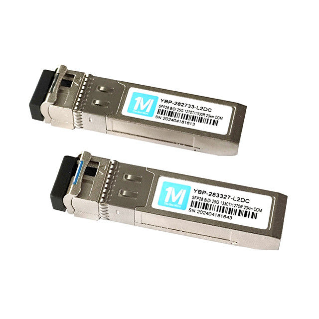 25G BIDI SFPトランシーバー 20km 1270nm/1330nm LCコネクタ 長距離伝送付きWDM光ファイバーモジュール