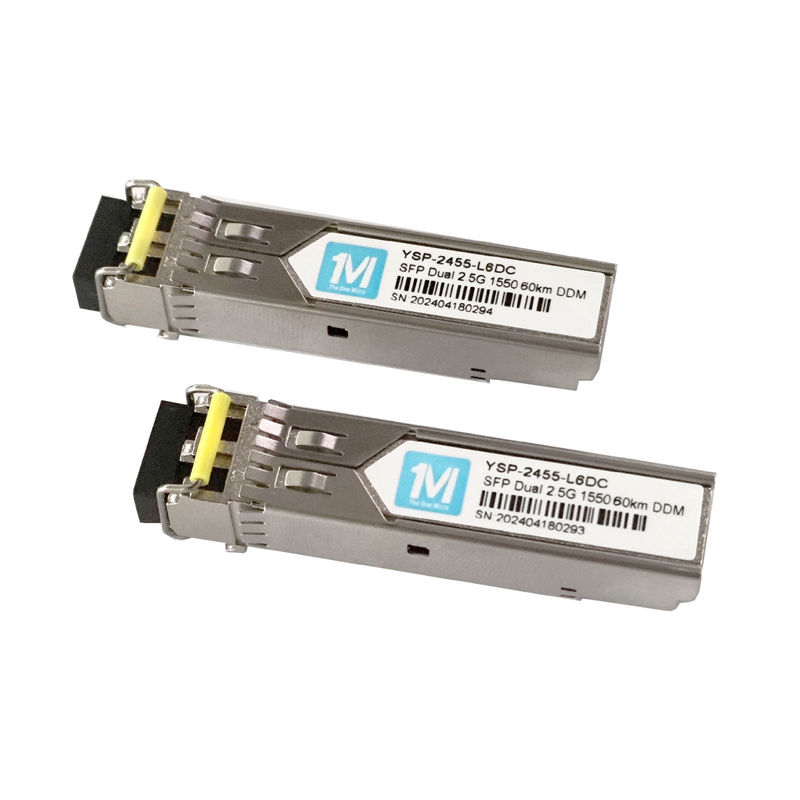 60km 距離 2.5G デュプレックス 1550nm LC コネクタ DDM SMF 光ファイバーモジュール 帯域幅ネットワーク用のSFPトランシーバー