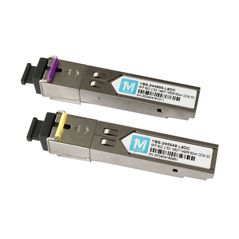 ネットワークPOE波長 1490nm/1550nm SCコネクタ DDM WDM シンプルオプティカルモジュール トランシーバー SFPモジュール 2.5G BIDI 60km