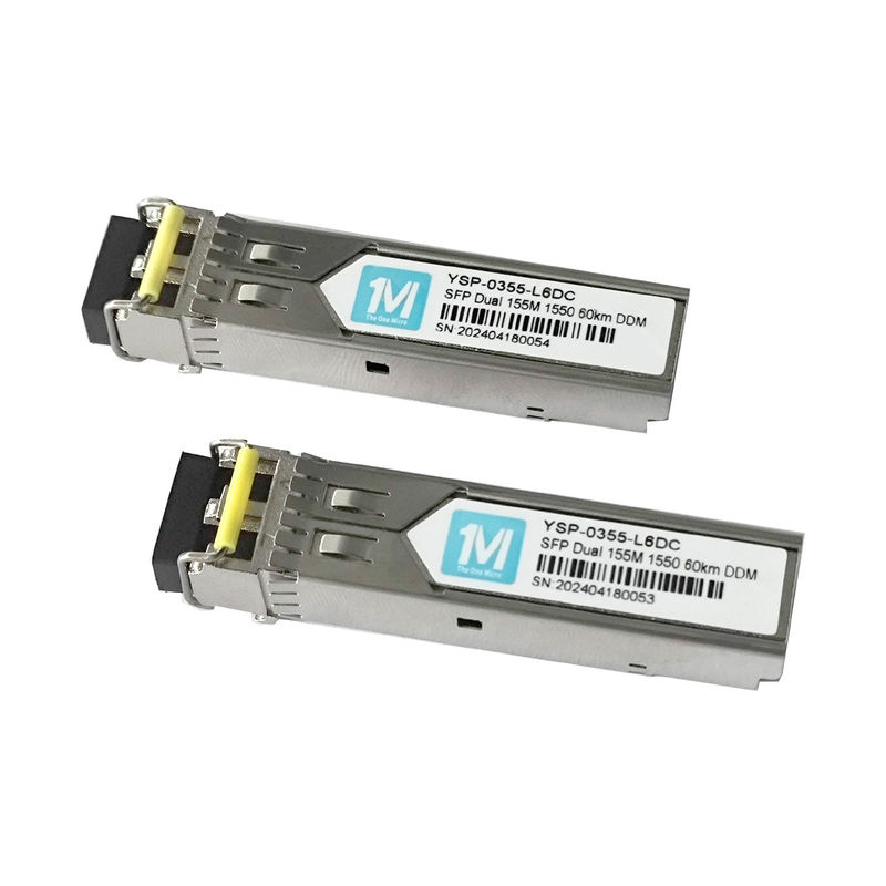 ネットワーク通信 155M デュプレックス 60km 1550nm LCコネクタ DDM 100BASE SMF 光ファイバーモジュール プラグイン可能なSFPトランシーバー