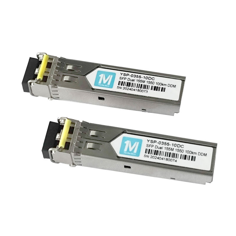 155M デュプレックス 100km 1550nm LCコネクタ DDM 100BASE SMF 光ファイバーモジュール 接続可能なSFPトランシーバー