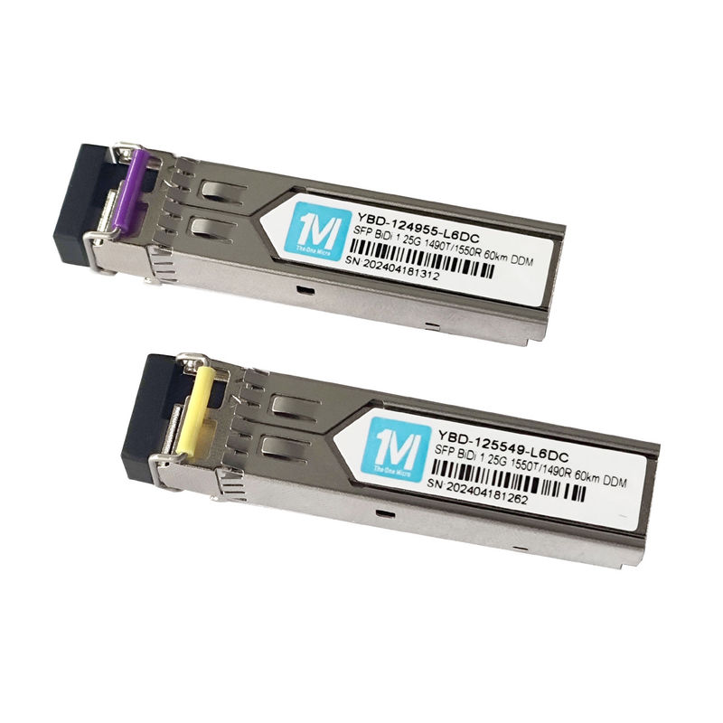 1.25G BIDI 60km 1490nm/1550nm LCコネクタ DDM WDM シンプルオプティカルモジュール トランシーバー スピードFTTXネットワークのためのSFPモジュール