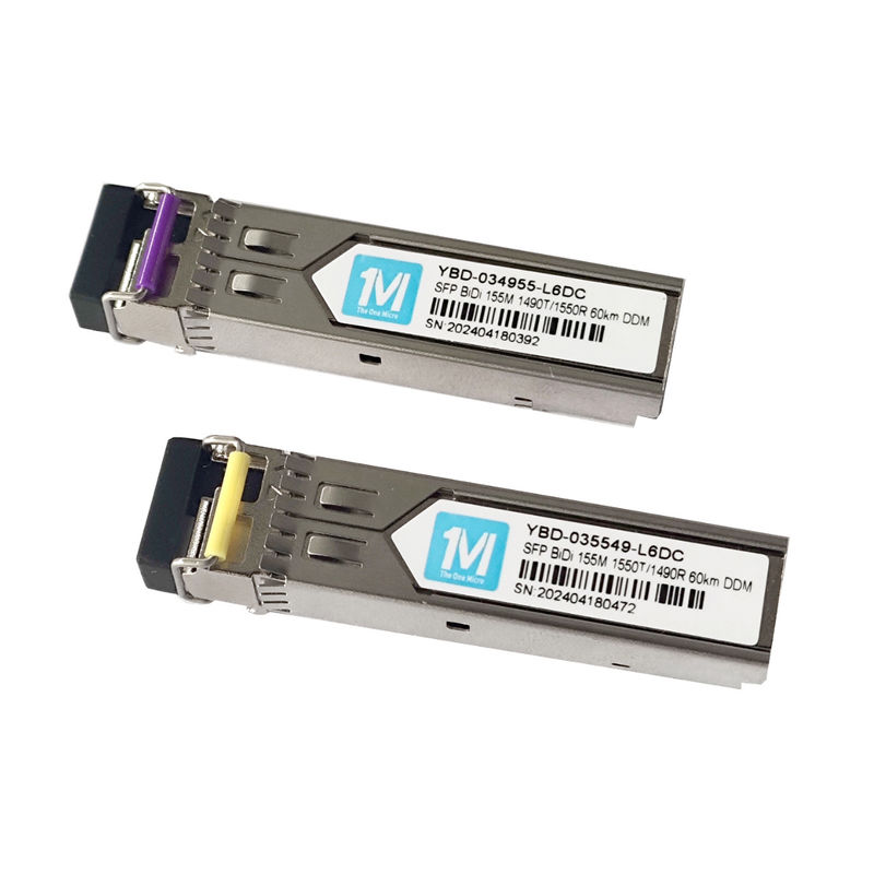 FTTX タイム ファイバーオプティックトランシーバー 155M BIDI 60km 1490nm/1550nm LCコネクタ DDM WDM タイムのためのSFPモジュール
