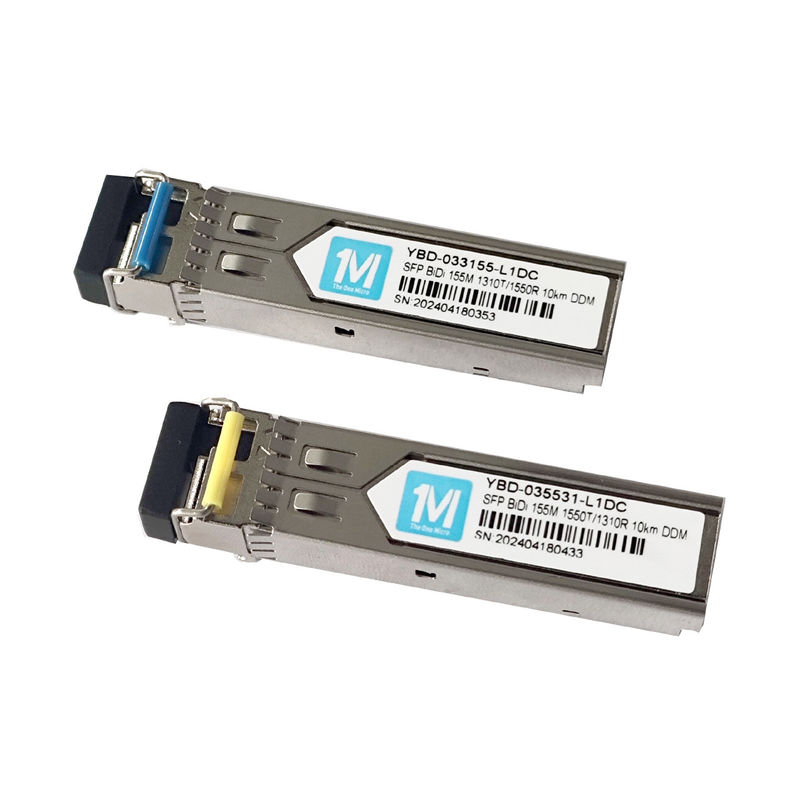 3.3V 光ファイバートランシーバー 155M BIDI 10km 1310nm/1550nm LCコネクタ DDM WDM データの送信のためのSFPモジュール