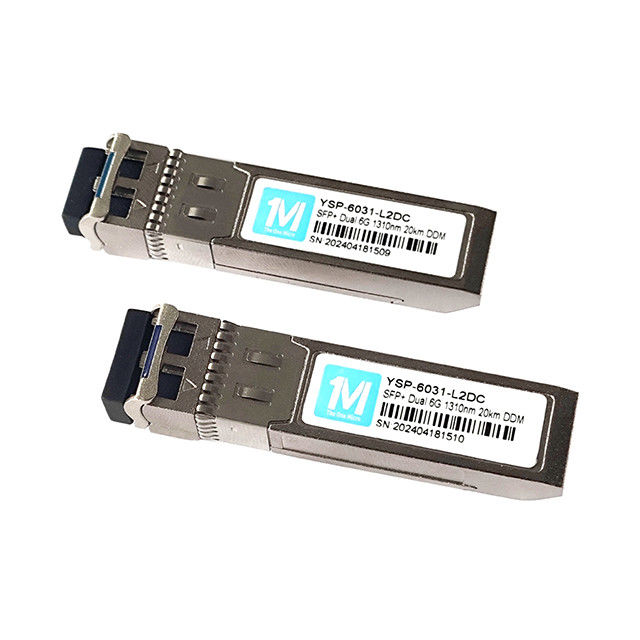 6G SFP 20km 1310nm LC DDM SMF ファイバータイプ IPネットワークデータ送信のためのシングルモード光学モジュール